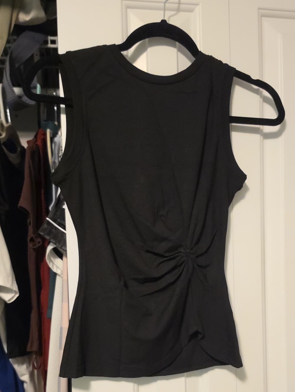 Black Twist-Front Sleeveless Top